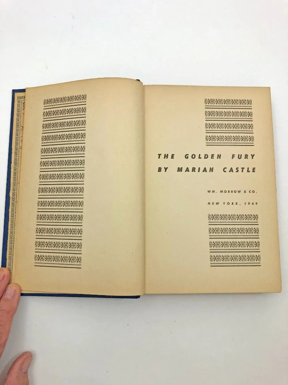 The Golden Fury Marian Castle HC Wm. Morrow & Co. 1949 First Edition